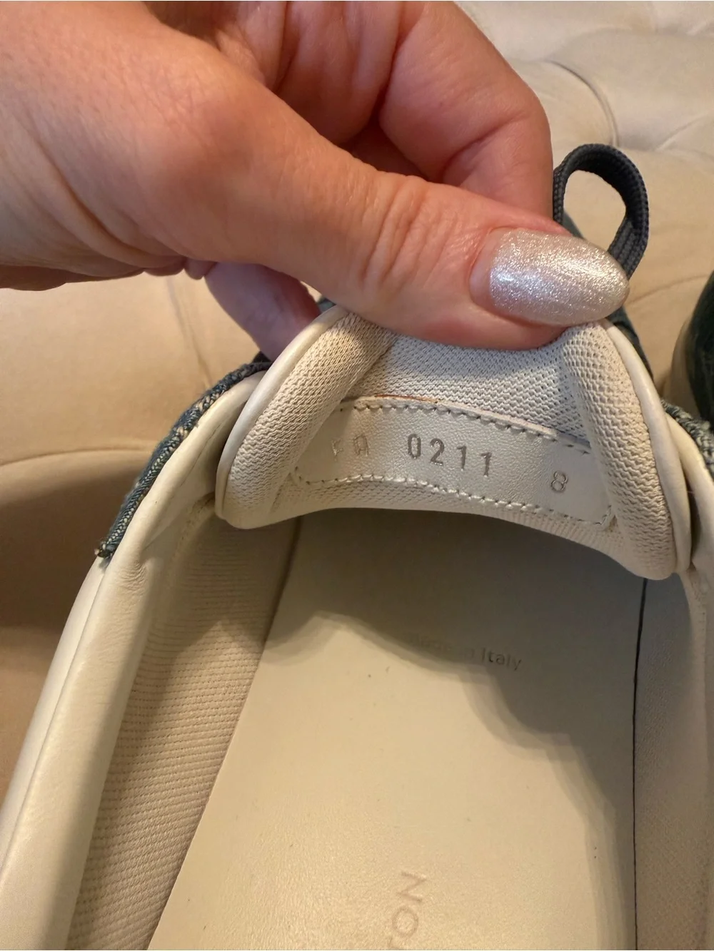 Louis Vuitton Denim Monogram Sneakers in Blue and White